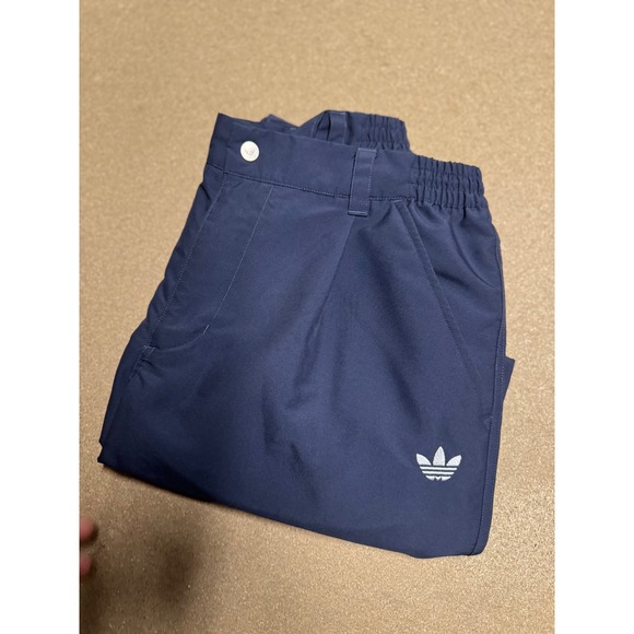 adidas Pants - Adidas Women's Navy Blue Track Pants with White Stripes Elastic Waist Size M